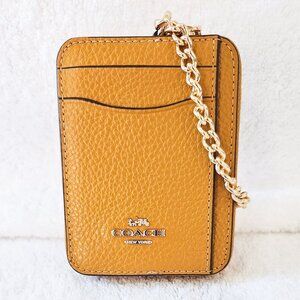Coach Zip Card Case Leather 6303 Gold/Ochre